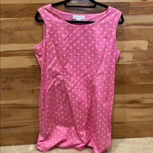 Pink and yellow polka dot dress